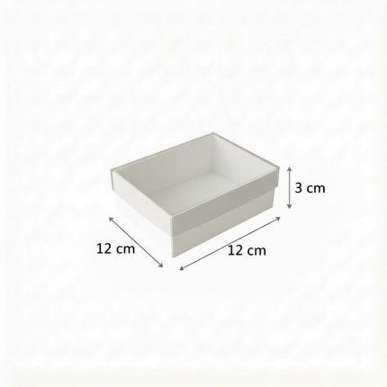 12x12x3 Beyaz Asetat Kapaklı Takı Kutusu