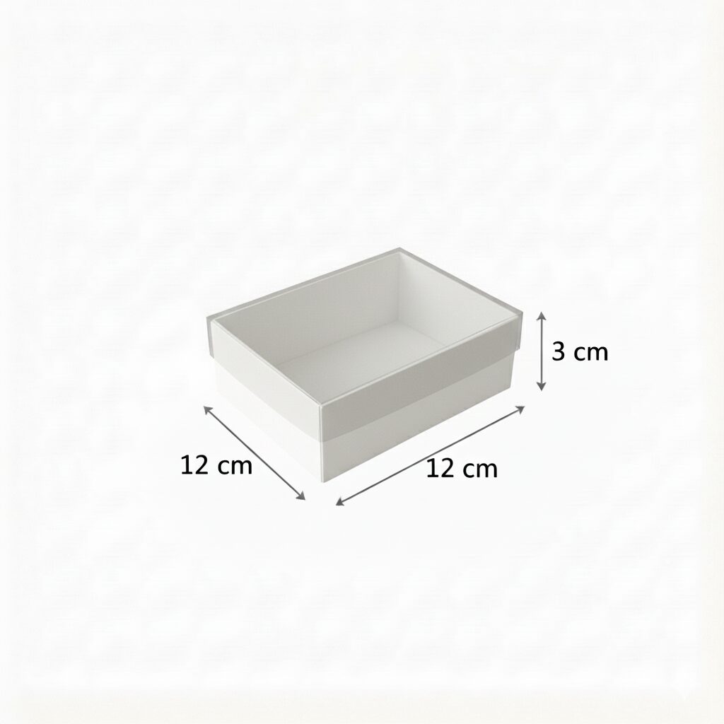 12x12x3-beyaz.jpg 12x12x3 Beyaz Asetat Kapaklı Takı Kutusu - Görsel 1