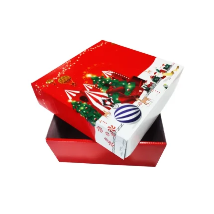 20x20x9 Yılbaşı Desenli Hediye Kutusu