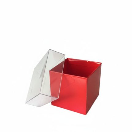 5x5x5 Kırmızı Asetat Kapaklı Takı Kutusu