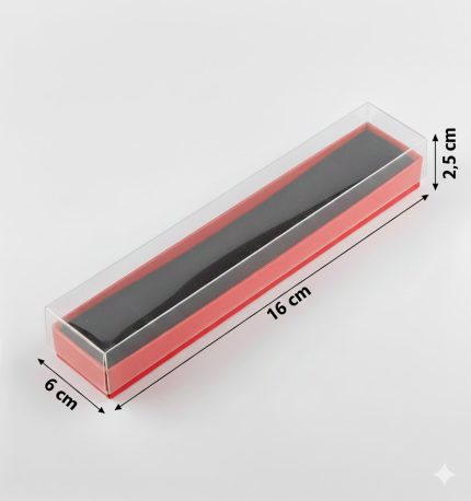 6x16x2,5 Kırmızı Asetat Kapaklı Takı Kutusu