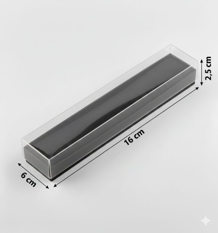 6x16x2,5 Siyah Asetat Kapaklı Takı Kutusu