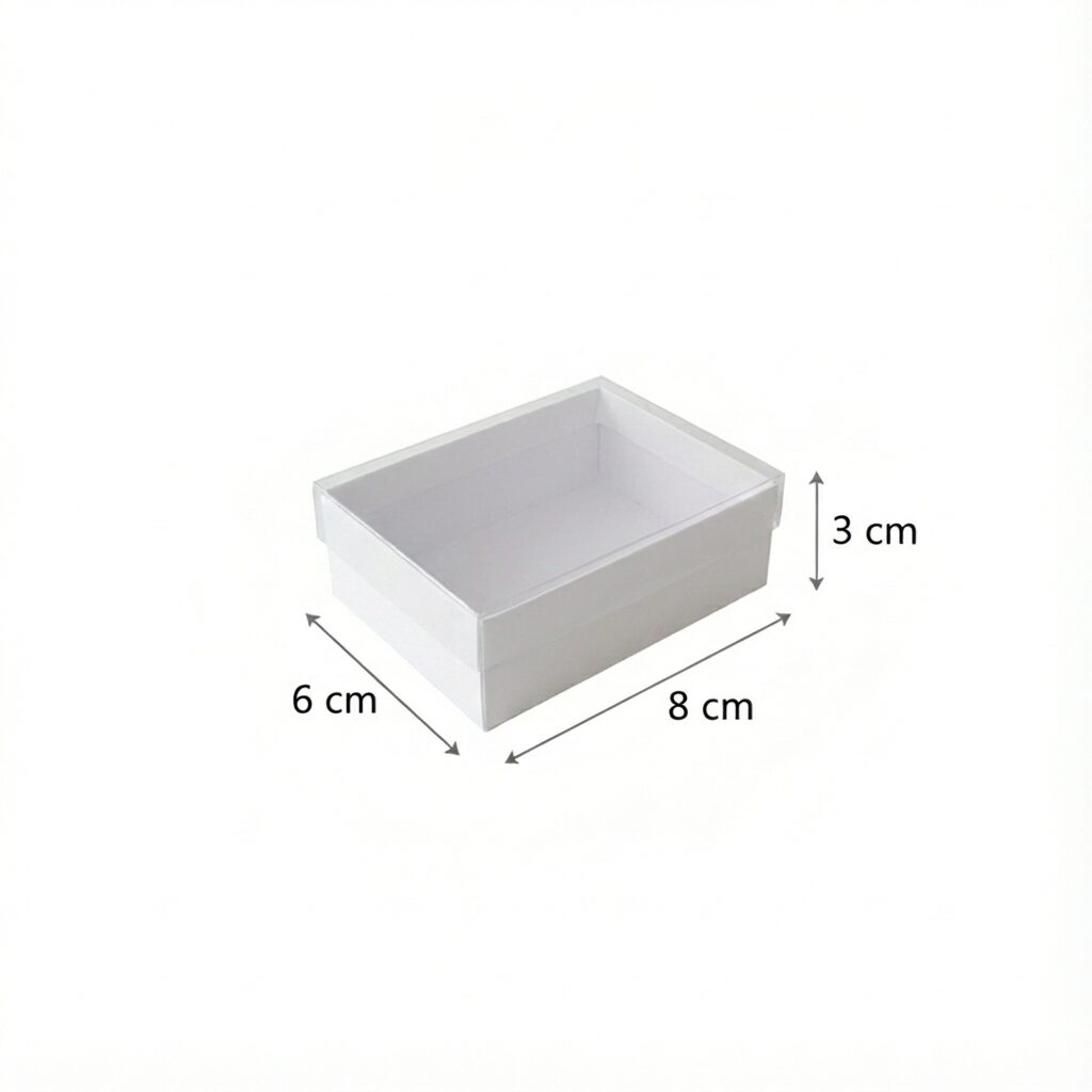 6x8x3-beyaz.jpg 6x8x3 Beyaz Asetat Kapaklı Takı Kutusu - Görsel 1