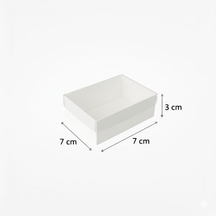 7x7x3 Beyaz Asetat Kapaklı Takı Kutusu