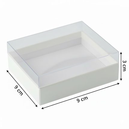 9x9x3 Beyaz Asetat Kapaklı Takı Kutusu