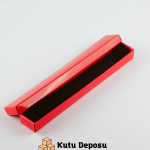 6,5x20x2,5 cm Tam Kapaklı Kolye Tesbih Kutusu - Kırmızı