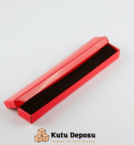 6x16x2,5 cm Tam Kapaklı Tesbih Kutusu - Kırmızı