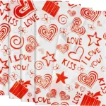 50x70 Beyaz I Love You Desenli Pelur Kağıt