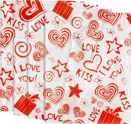 50x70 Beyaz I Love You Desenli Pelur Kağıt