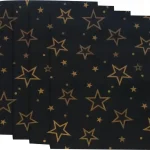 50x70 Siyah Büyük Yıldız Desenli Pelur Kağıt