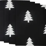 50x70 Siyah Çam Ağacı Desenli Pelur Kağıt