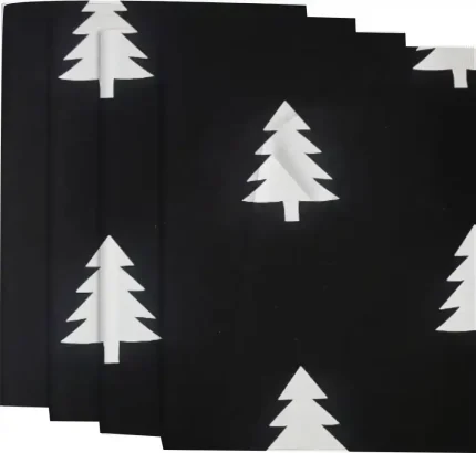 50x70 Siyah Çam Ağacı Desenli Pelur Kağıt