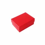 6x9x3 cm Tam Kapaklı Selefonlu Süngerli Takı Kutusu - Kırmızı