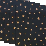50x70 Siyah Küçük Yıldız Desenli Pelur Kağıt