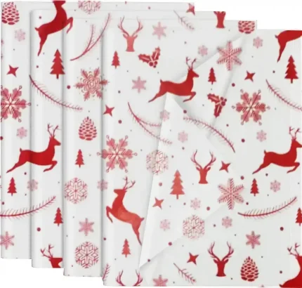 50x70 Beyaz Yeni Yıl Desenli Pelur Kağıt